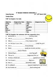 5th grades comparative / superlative worksheet