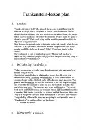 English Worksheet: FRANKENSTEIN