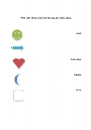 English Worksheet: different shapes and objects