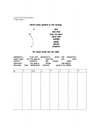 English worksheet: Maths vocabulary for exchange students studying in English High Schools.