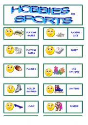 English Worksheet: Hobbies and sports dominoes !!!!!!!!! 4/8