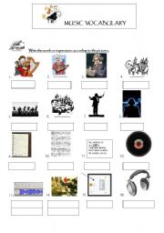 English Worksheet: Music vocabulary