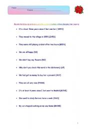 English Worksheet: Rewrite