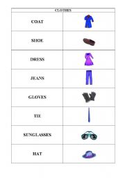 English worksheet: Clothes