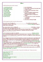 English Worksheet: Idioms