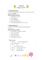 English Worksheet: Vowels