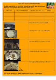 English Worksheet: carrot cake worksheet there is/there are some/any: video link included