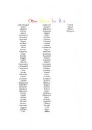 English worksheet: Words for Said