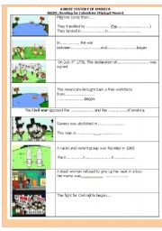 English Worksheet: bowling for columbine: a brief history of America with pictures