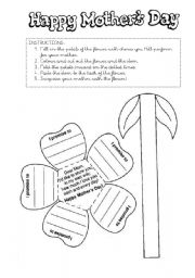 English Worksheet: MOTHER´S DAY CRAFT!!!!