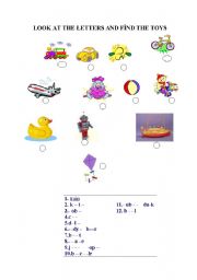 English worksheet: toys