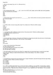 English Worksheet: Sample test