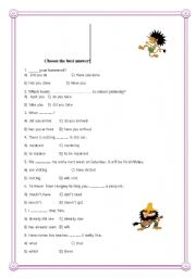 English worksheet: Choose the best answer