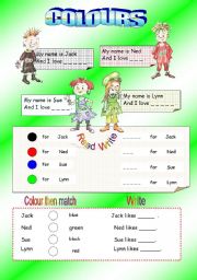 English Worksheet: COLOURS