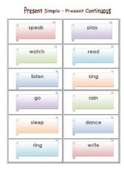 English worksheet: Present Simple - Present Continuous