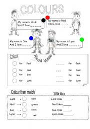 English Worksheet: Colours B&W