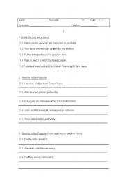 English worksheet: Passive Voice -Grammar Worsheet