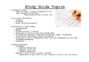 English worksheet: Study Guide Topics