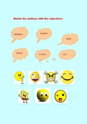 English worksheet: Adjectives / Smileys - Subjects