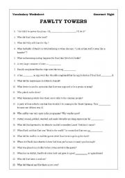 English Worksheet: Fawlty Towers - Gourmet Night vocab