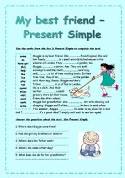 English Worksheet: My best friend - Present Simple
