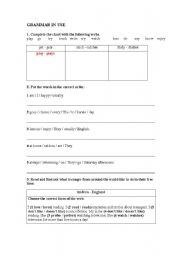 English Worksheet: present simple