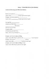 English worksheet: Three little Birds - Song