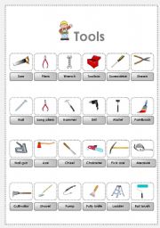 English Worksheet: Tools Pictionary