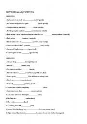 English Worksheet: ADJECTIVES AND ADVERBS