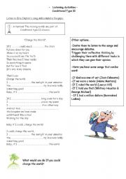 English Worksheet: listening - conditional type 2