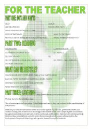 English Worksheet: A GREENER WORLD_6