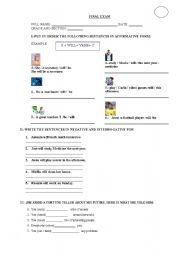 English worksheet: will