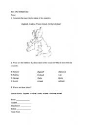 English Worksheet: The British Isles