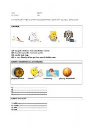 English worksheet: 6th grade worksheet