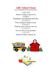 English worksheet: abc school chant