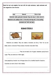 English worksheet: topic sentences and linking words