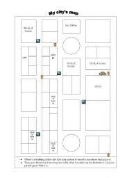 English Worksheet: My city map