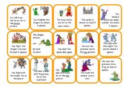 English Worksheet: Boardgame - Save the princess - Cards