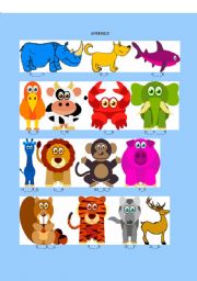 English worksheet: animals flash card with the name of the animals part 2 evaluation 