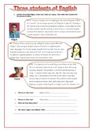 English Worksheet: simple present - subjetcs