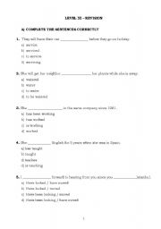 English Worksheet: revision questions