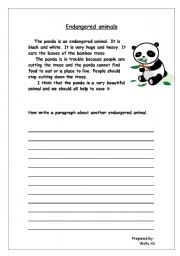 English Worksheet: endangered animals