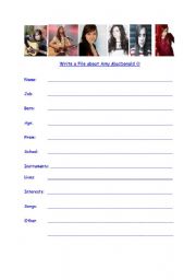 English worksheet: Amy MacDonalds File