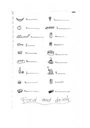 English worksheet: Food and Drink