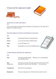 English Worksheet: Check list for a summary
