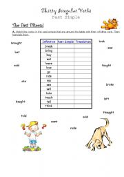 English Worksheet: Irregular verbs (past simple)