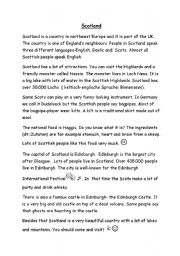 English Worksheet: Facts  about Scotland