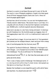 English worksheet: Facts  about Scotland