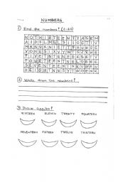 English worksheet: Numbers