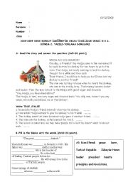 English Worksheet: 8th grade 1st term 2nd exam